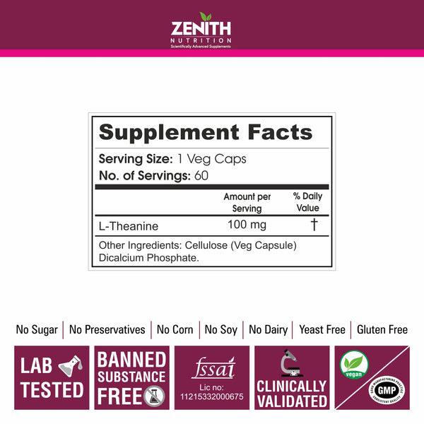 L-Theanine 100mg - 60 Veg Caps