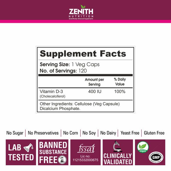 Vitamin D3 - 120 Veg caps