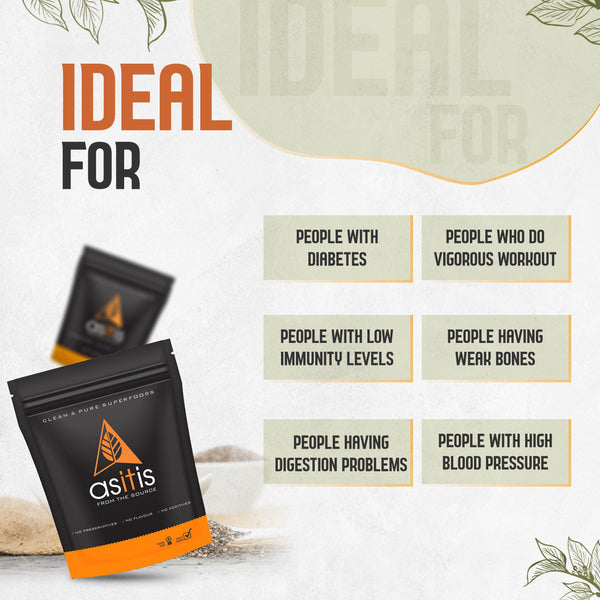 AS-IT-IS Organic Chia Seeds - 350g | Vegan Source of Protein | Antioxidant-Rich | High In Fibre