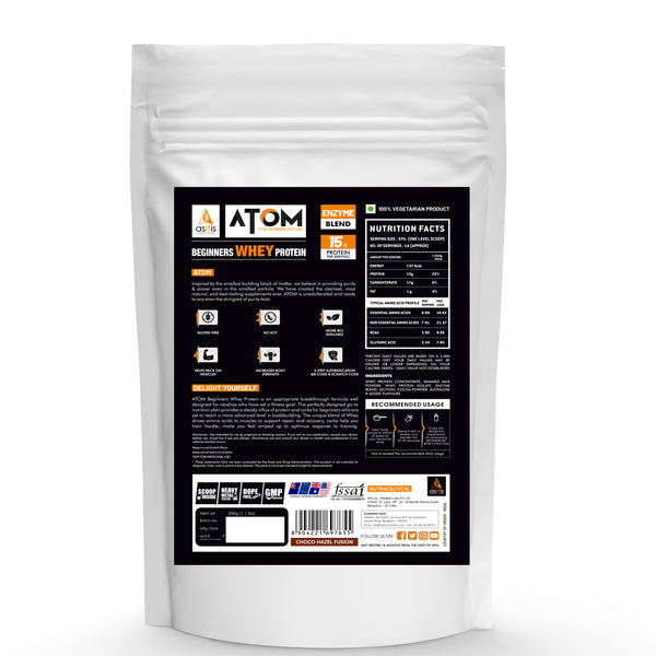 beginners whey protein choco hazel fusion 500g pack
