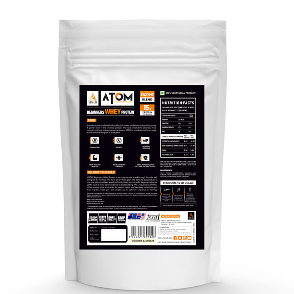 beginners whey protein cookies & cream 1kg pack