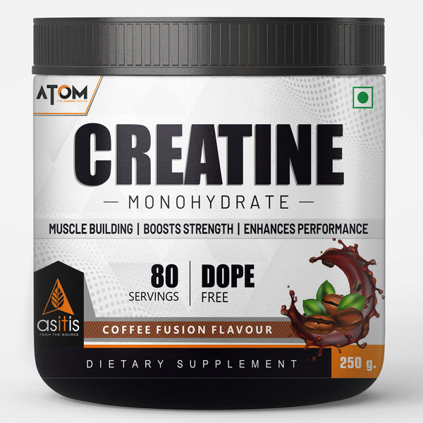 AS-IT-IS ATOM Creatine Monohydrate | Dope Free | Enhances Performance | Promotes Muscle Gains |