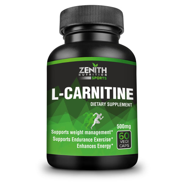 Zenith Sports L-Carnitine 500mg, 60 Capsules | Fat Burner | Boosts Energy