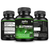 Zenith Sports L-Glutamine 1000mg per serving of 2 capsules | Increases Exercise Performance | Supports Muscle Mass | 60