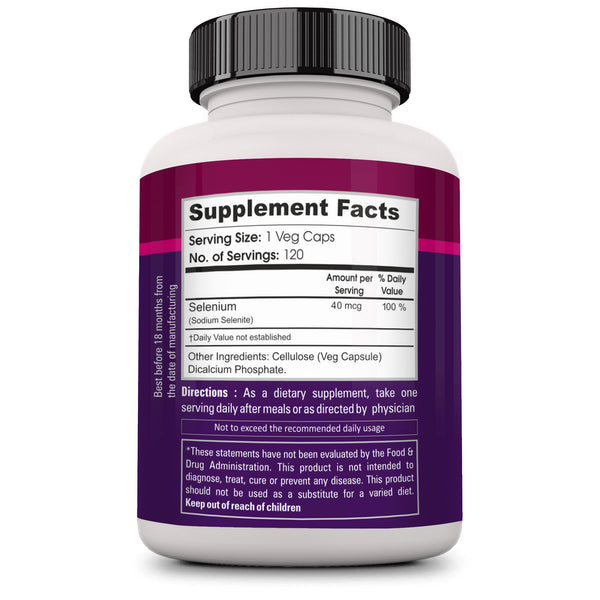 Selenium 40mcg - 120 Veg caps