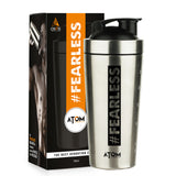 AS-IT-IS Atom Steel Protein Shaker for Workout - 750ml | Portable | Easy to Hold | Rust-Proof