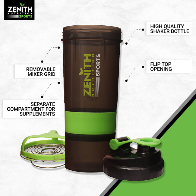 Zenith Sports Protein Shaker Bottle | BPA Free | Leak-proof – 500ml