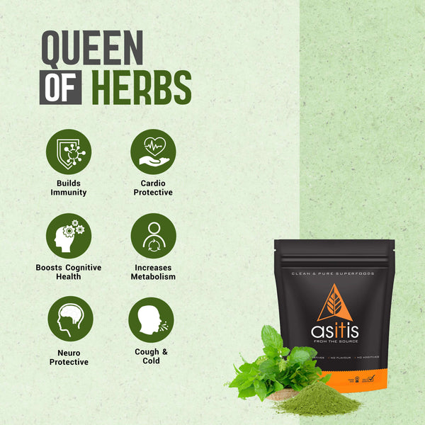 AS-IT-IS Tulsi Powder - 250g | 100% Pure & Natural | Promotes Immunity | Stress Reliever| Heart Health