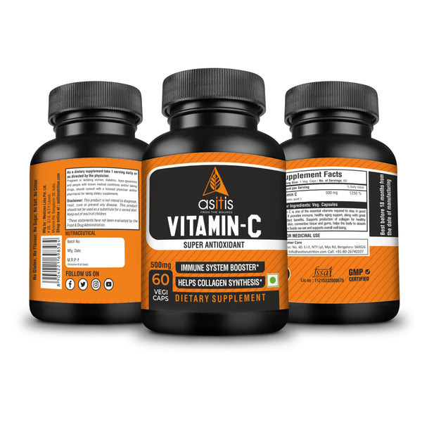 AS-IT-IS Nutrition Vitamin C 500mg - 60 capsules | Lab Tested | Zero Fillers