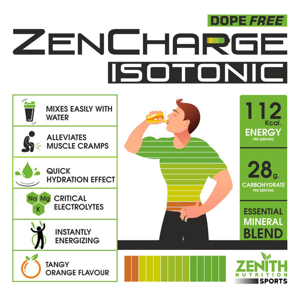 Zenith Sports ZenCharge Isotonic Energy Drink | Dope Free -1 kg / 2.2 lbs