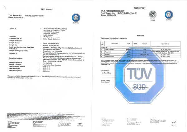 raw whey lab test report