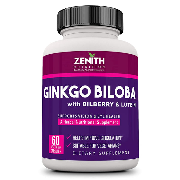 Ginkgo Biloba With Bilberry Lutein- 60 Veg caps