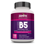 Zenith Nutrition Pantothenic Acid (Vitamin B5) 5000mcg, Energy & Metabolism - 100 Veg capsules