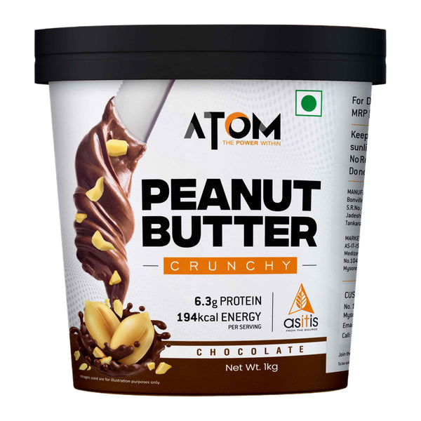 AS-IT-IS ATOM Chocolate Peanut Butter  1Kg | Gluten Free | Cholesterol Free