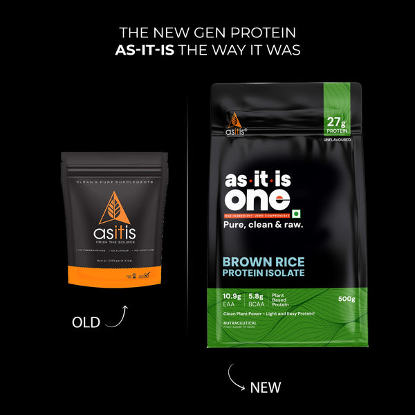 AS-IT-IS Nutrition Brown Rice Protein 80% | Designed as Meal supplement | Lab Tested | Unflavoured