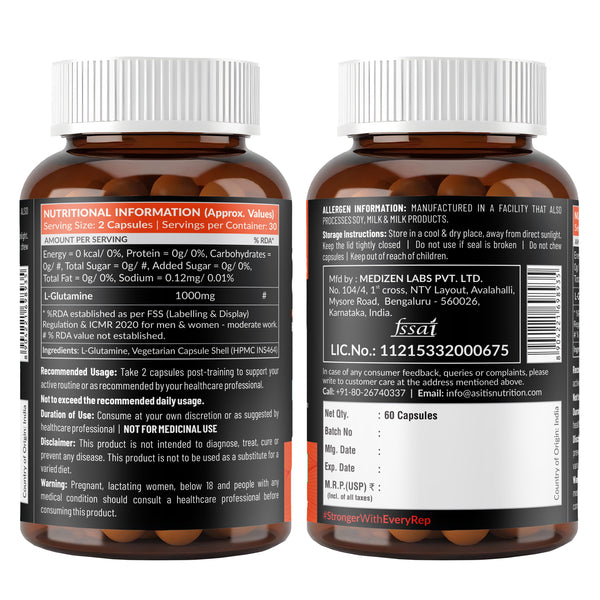 AS-IT-IS Nutrition L-Glutamine Capsules