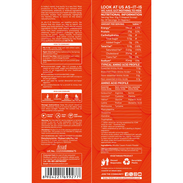 AS-IT-IS Nutrition Pure Micellar Casein
