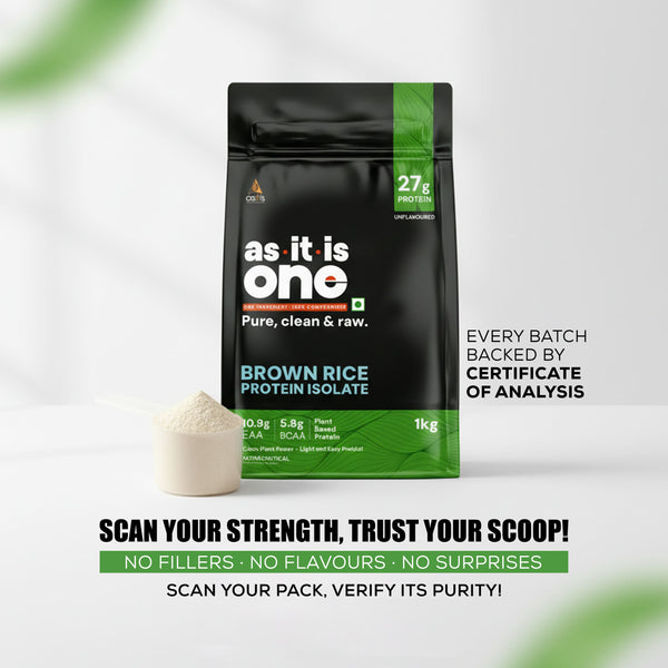 AS-IT-IS Nutrition Brown Rice Protein 80% | Designed as Meal supplement | Lab Tested | Unflavoured