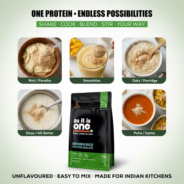 AS-IT-IS Nutrition Brown Rice Protein 80% | Designed as Meal supplement | Lab Tested | Unflavoured