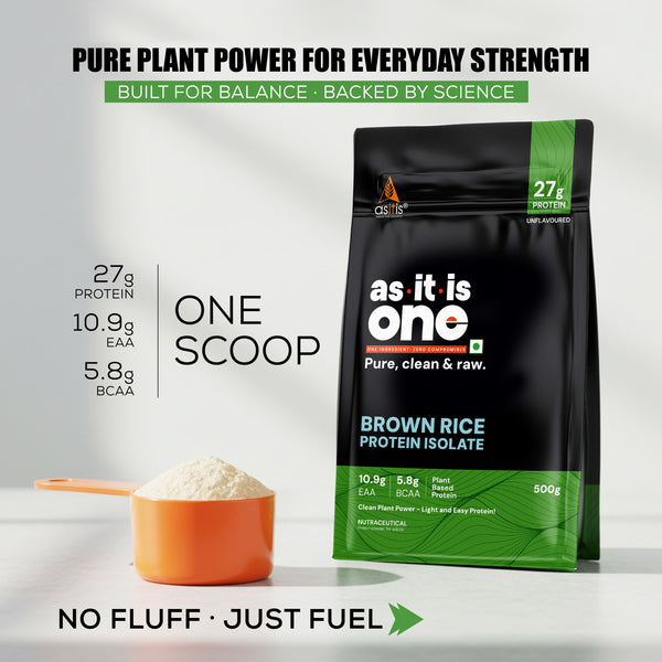 AS-IT-IS Nutrition Brown Rice Protein 80% | Designed as Meal supplement | Lab Tested | Unflavoured
