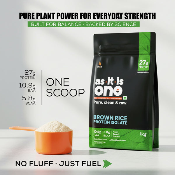 AS-IT-IS Nutrition Brown Rice Protein 80% | Designed as Meal supplement | Lab Tested | Unflavoured
