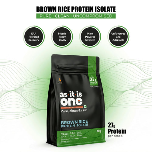 AS-IT-IS Nutrition Brown Rice Protein 80% | Designed as Meal supplement | Lab Tested | Unflavoured