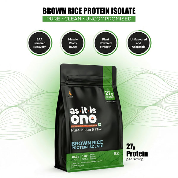 AS-IT-IS Nutrition Brown Rice Protein 80% | Designed as Meal supplement | Lab Tested | Unflavoured