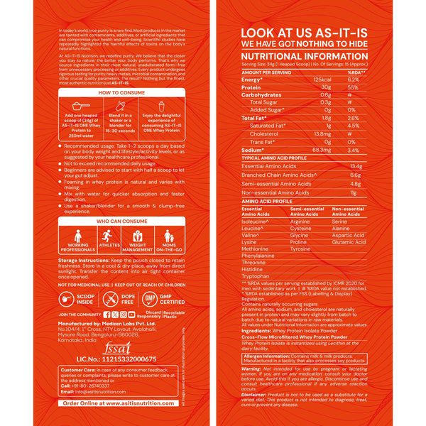 AS-IT-IS One Whey Protein Isolate