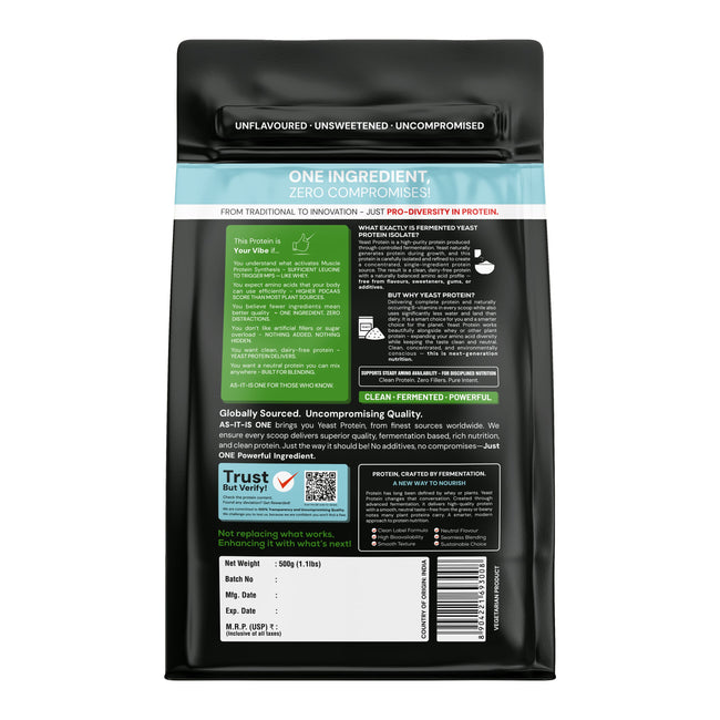AS-IT-IS One Fermented Yeast Protein - Unflavoured, Unsweetened, 500g