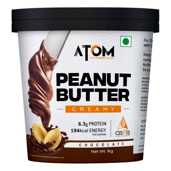 AS-IT-IS ATOM Chocolate Peanut Butter  1Kg | Gluten Free | Cholesterol Free