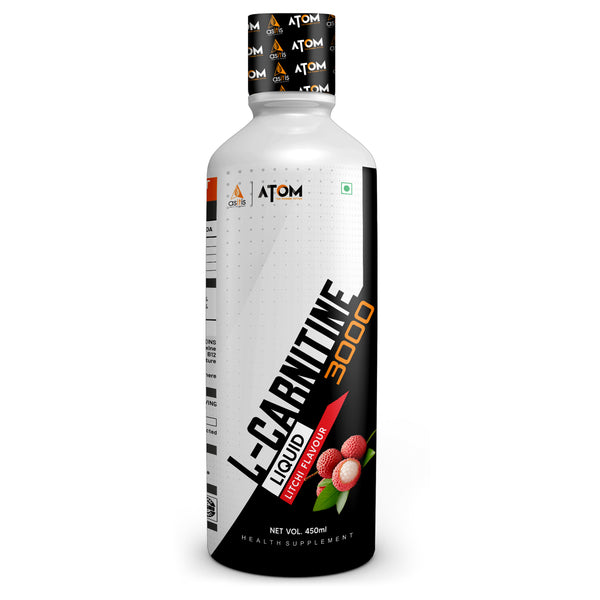 ATOM L- Carnitine 3000mg Liquid, Helps Convert Fat into Energy, With Vit. B6, B12