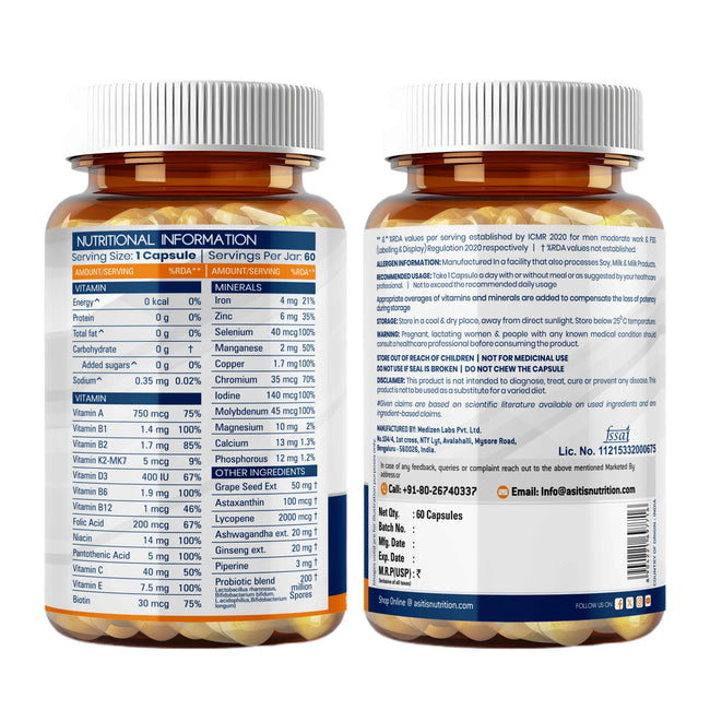 AS-IT-IS ATOM Multivitamin for Men & Women - 60 capsules