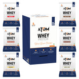 AS-IT-IS ATOM Whey Protein - Isolate & Concentrate Blend I 27g Protein, No Excuse Travel Pack, 6 Sachets × 36g, Assorted Pack