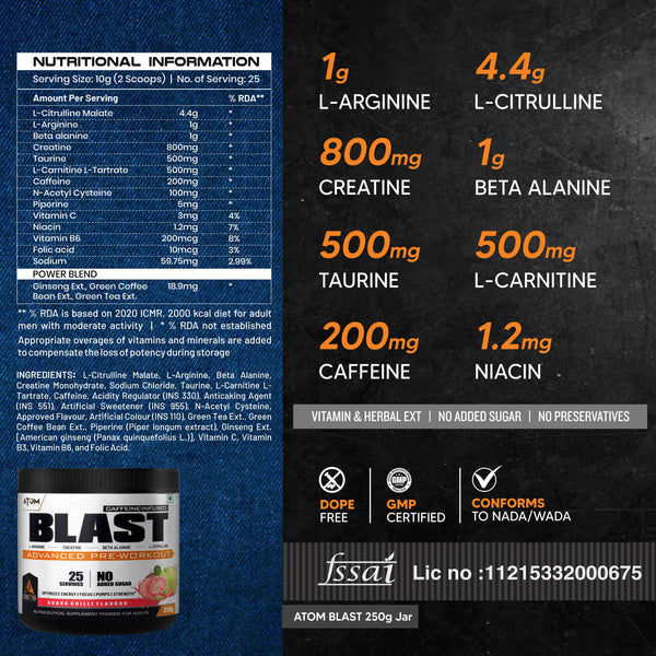 ATOM Blast Advanced Pre-workout