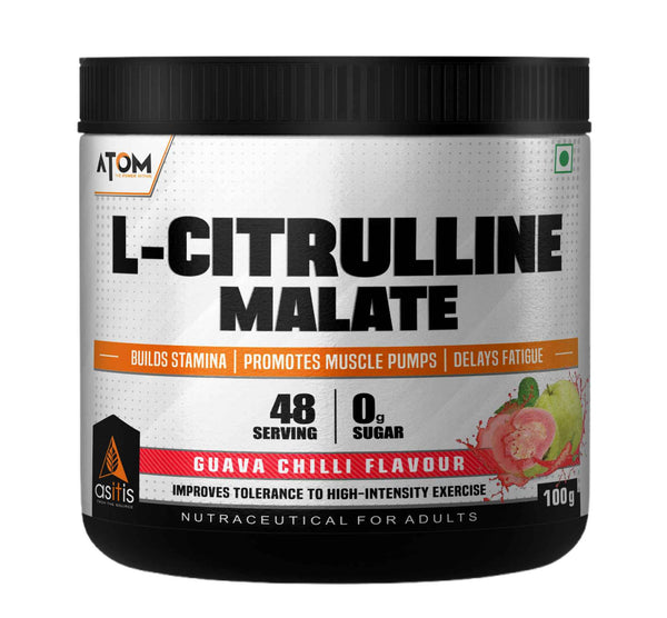 ATOM L Citrulline Malate | 0 Sugar | Improves Tolerance to High-Intensity Exercise | Builds Stamina |