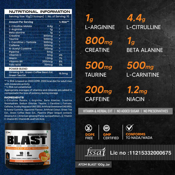 ATOM Blast Advanced Pre-workout