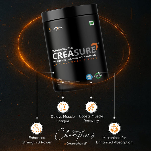 AS-IT-IS ATOM Creasure® Clear Soluble Creatine Monohydrate | Micronised & Unflavored