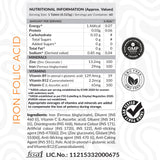 ATOM Iron & Folic Acid with Zinc | Vitamin C & B12 | 60 Veg Tablets