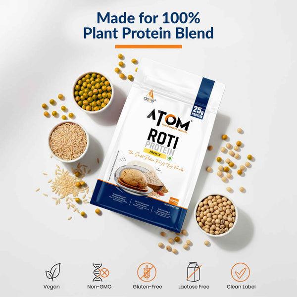 AS-IT-IS ATOM Roti Protein | Make Roti’s Protein Rich | Easy to use | 25g Protein per Serving