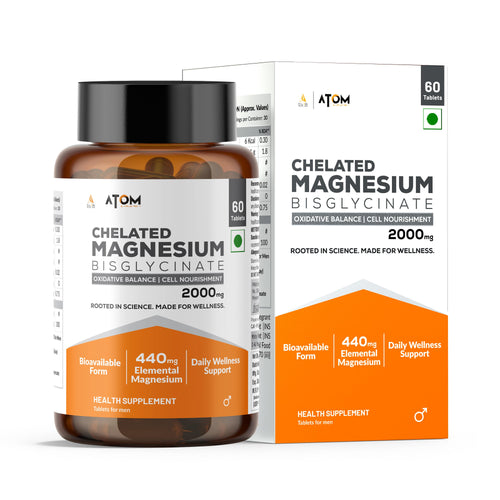 ATOM Chelated Magnesium Bisglycinate - 60 Tablets