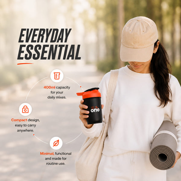 AS-IT-IS One Shaker, Leak Proof, Food Grade BPA Free with Measurement with Mixer Ball- 400ml
