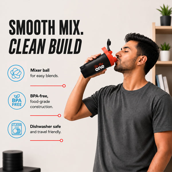 AS-IT-IS One Shaker, Leak Proof, Food Grade BPA Free with Measurement with Mixer Ball- 400ml