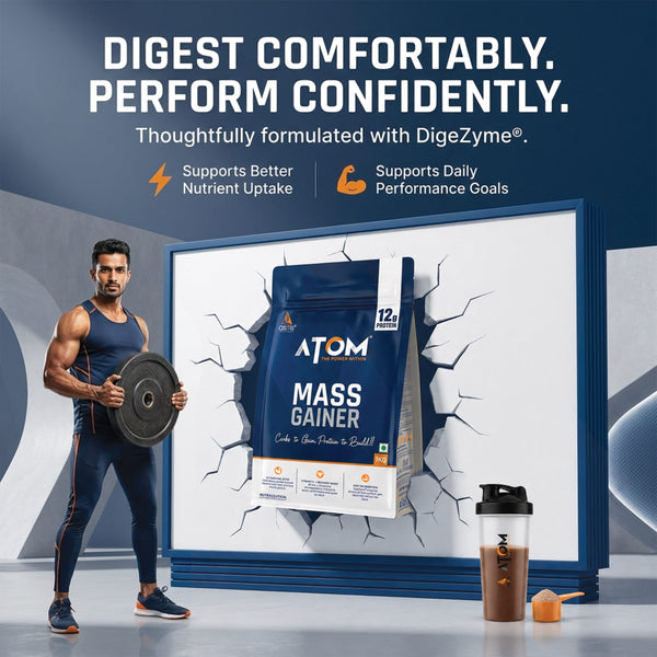 AS-IT-IS ATOM PWR Mass Gainer | 5:1 Carb-Protein Ratio | Powered with BCAA, L-Glutamine, Tribulus, Ashwagandha