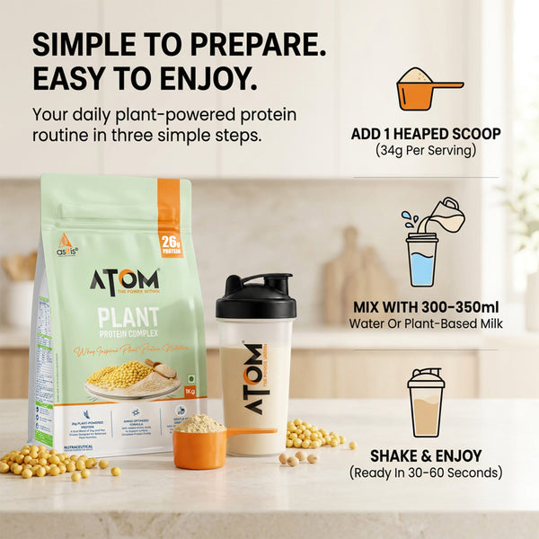 ATOM Plant Protein Complex with Added Amino Acids, Ashwagandha & DigeZyme®