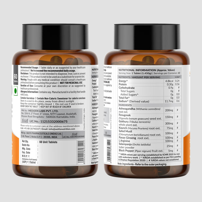 ATOM Testobooster I Testosterone for Men I 60 Veg Tablets