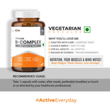 ATOM Vitamin B Complex 100% RDA for all B Vitamins - 120 Capsules