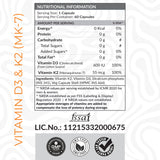 Vitamin D3 & K2 (MK-7) I 60 Veg Capsules