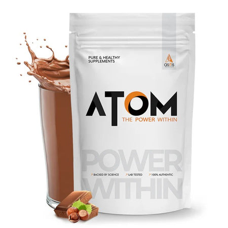 ATOM Nitro Whey with Creatine I 33g Protein, 3g Creatine, 7.4g BCAA I Muscle Building & Fast Recovery Formula I Performance Booster I 1 Kg, Double Rich Chocolate