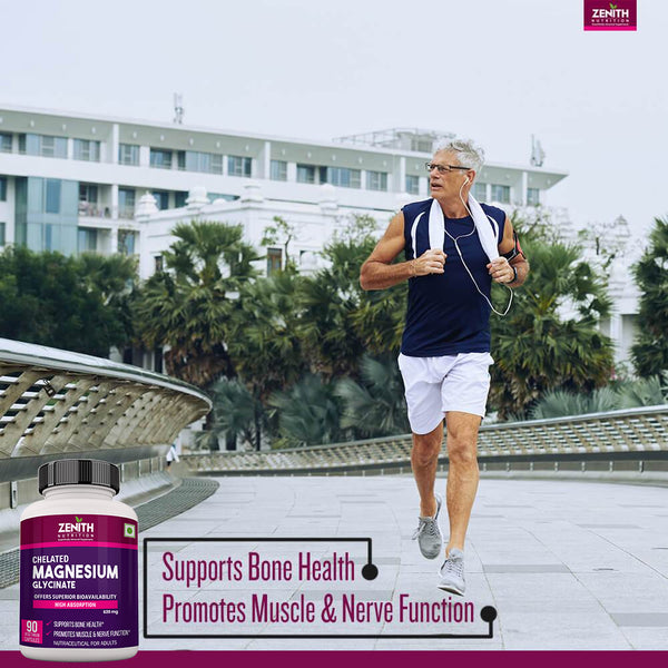 High Absorption Chelated Magnesium Glycinate 60 Vegetarian capsules | Supports Bone Health | Nerve & Muscle Function