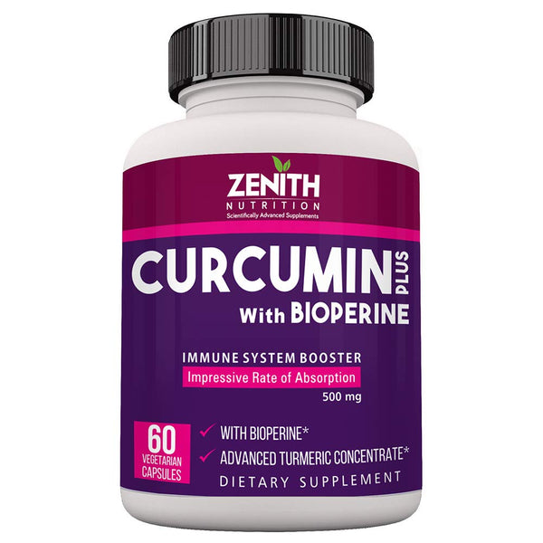 Zenith Nutrition Curcumin Plus with Bioperine 500mg - 60 Capsules